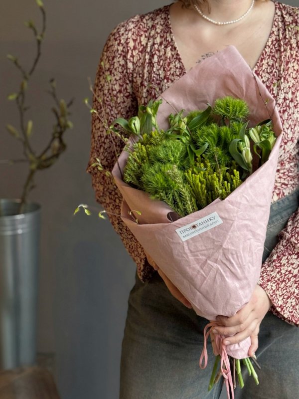 Зеленый сверток (травяной микс) в льняной ткани