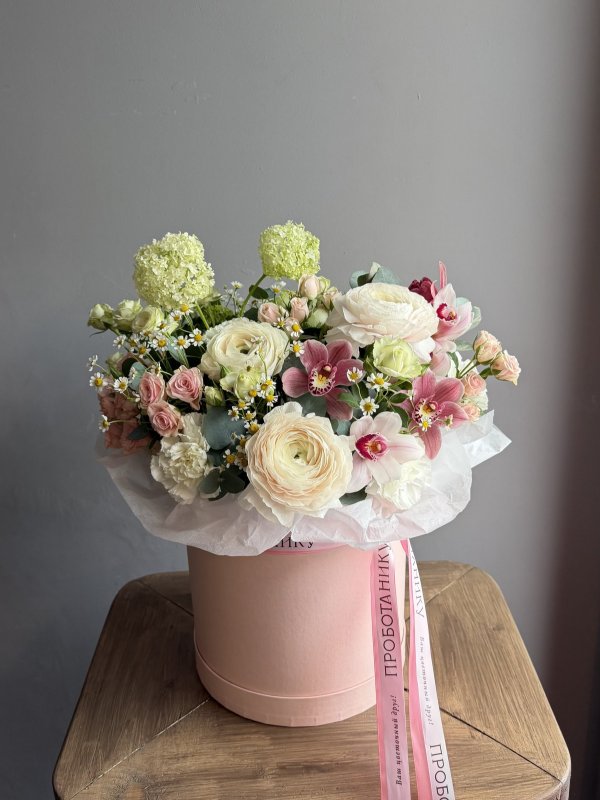 Цветочная коробка с весенними цветами