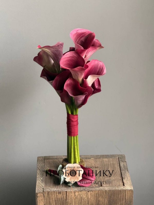 Букет невесты с винными каллами